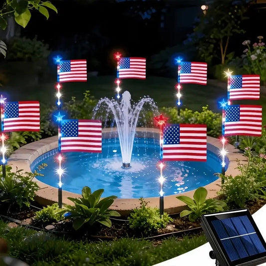 American Flag Solar Pathway Lights — Honoring 250 Years of Independence (1776–2026)